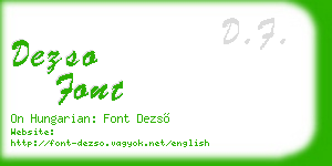 dezso font business card